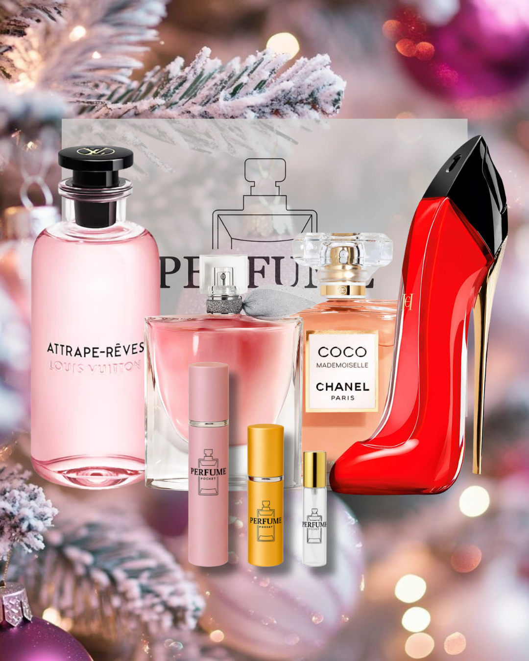 Kit Navideño de Perfumes para Mujer - Edición Premium ( 4 Decants Originales)